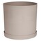 Bloem Mathers Round Planter With Saucer Tray: 12" - Pebble Stone - Modern Design, Durable Plastic Pot, Removable Saucer, For Indoor & Outdoor Use, Gardening, 5.8 Gallon Capacity